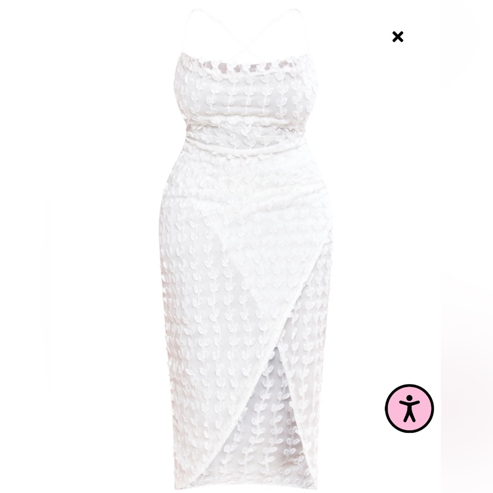 White cowl neck dress